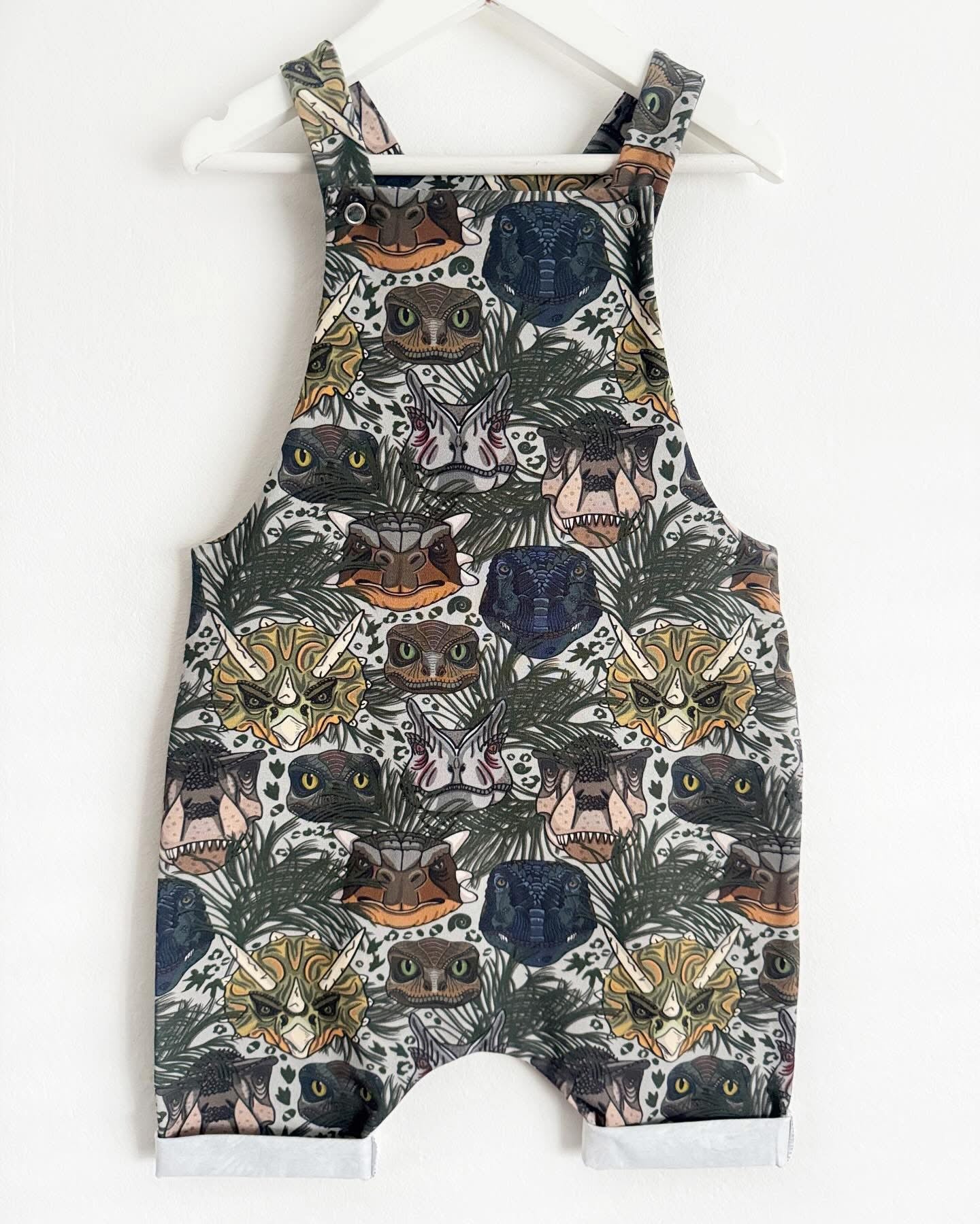 Dino Heads Shortie Dungarees 2-3 Years
