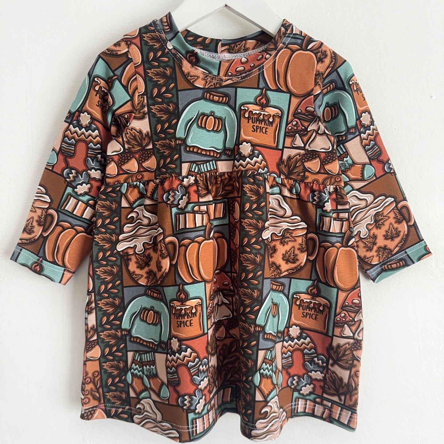 Autumn Patchwork Gathered Waist Dress 12-18 Months