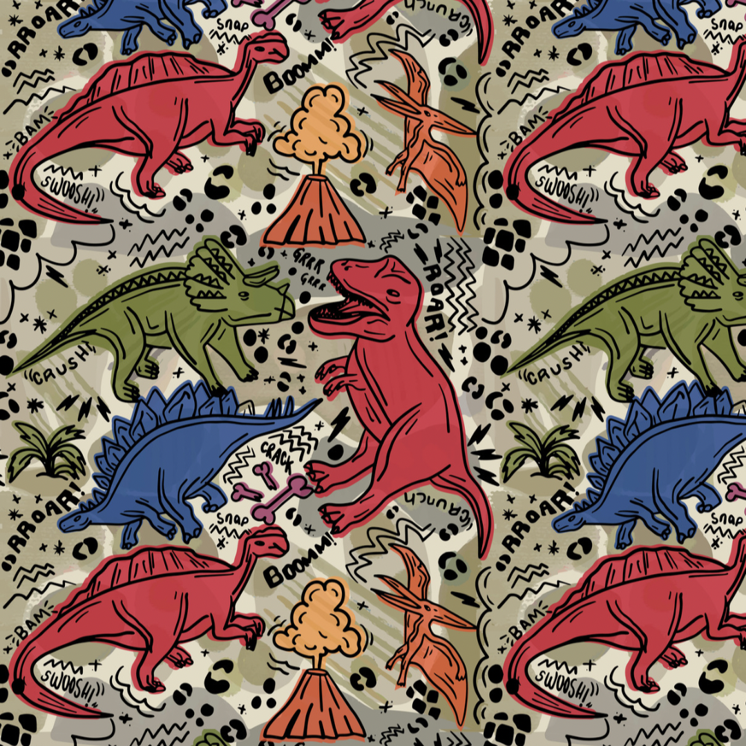 Abstract Dino Shortie Rompers