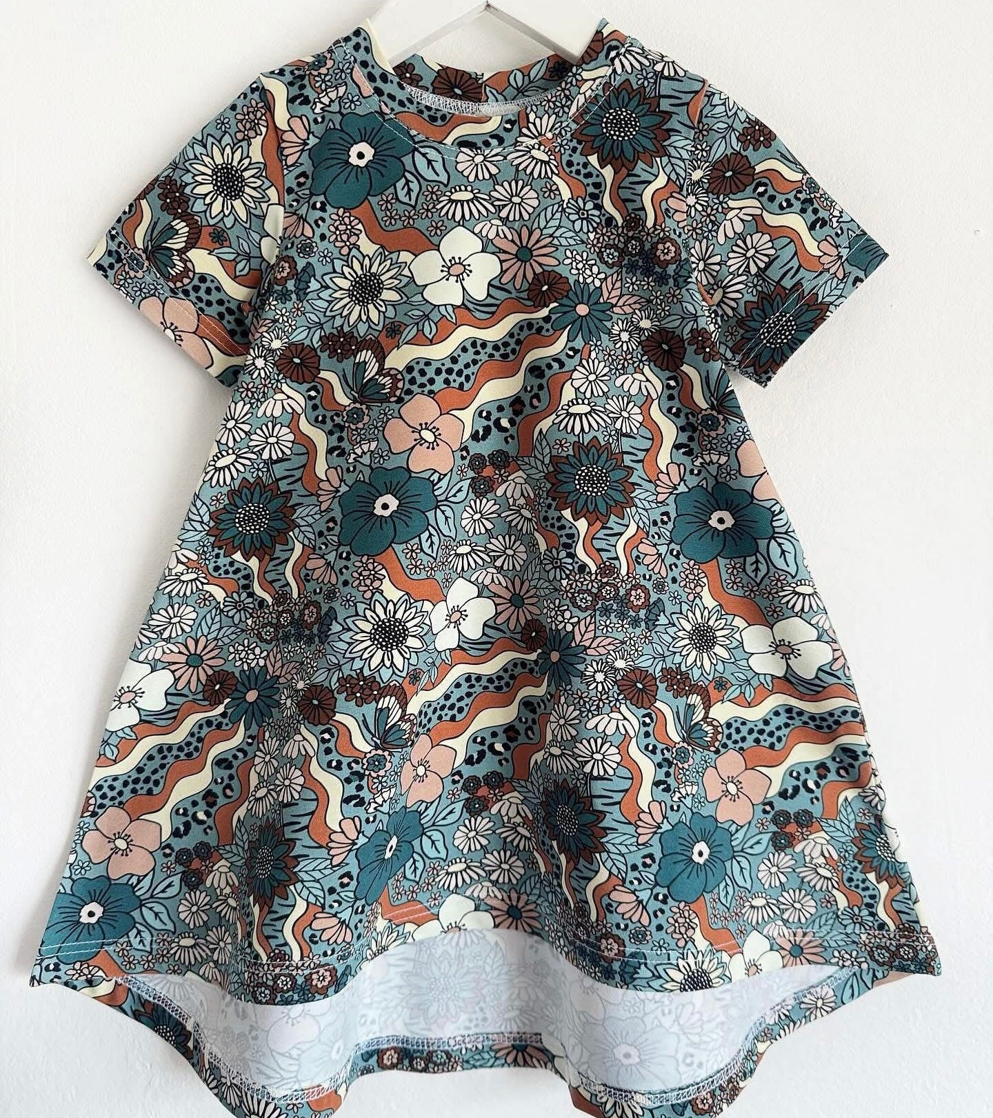 Vintage Floral T-Shirt Dress 2-3 Years