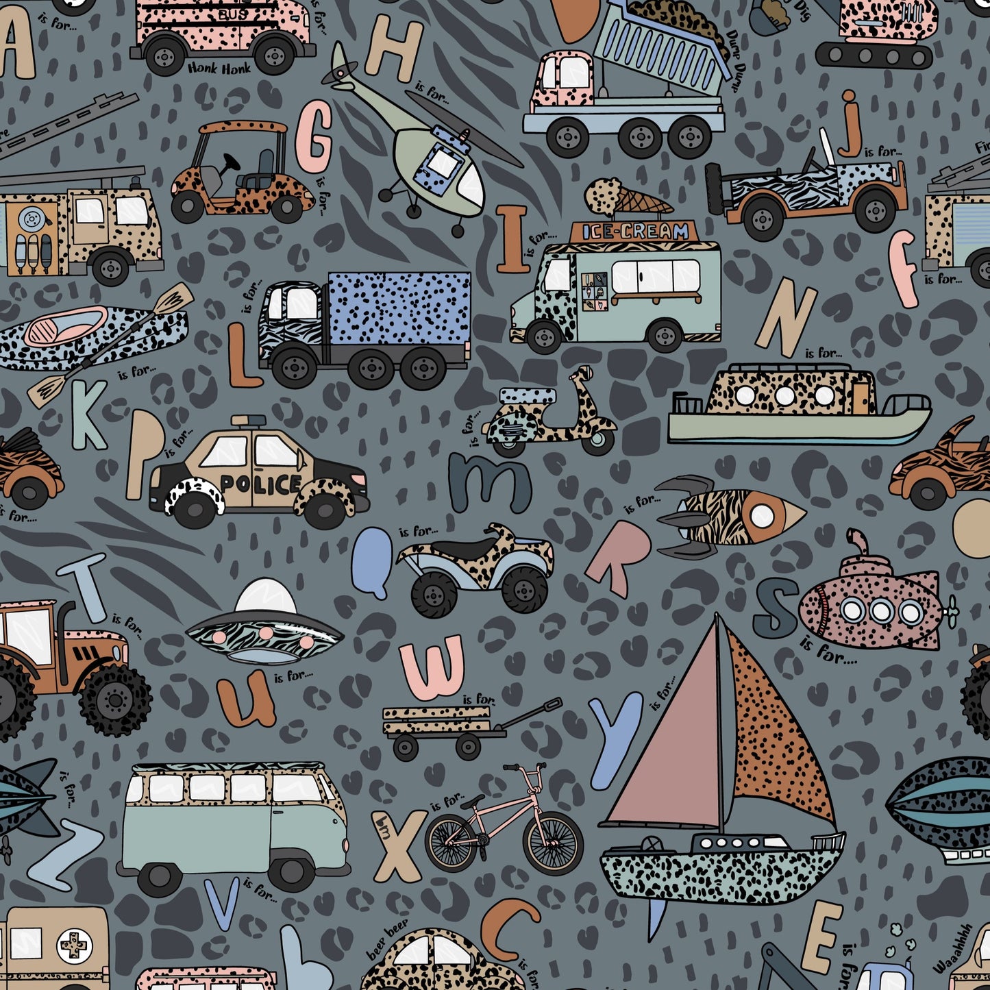 Transport Alphabet Rompers