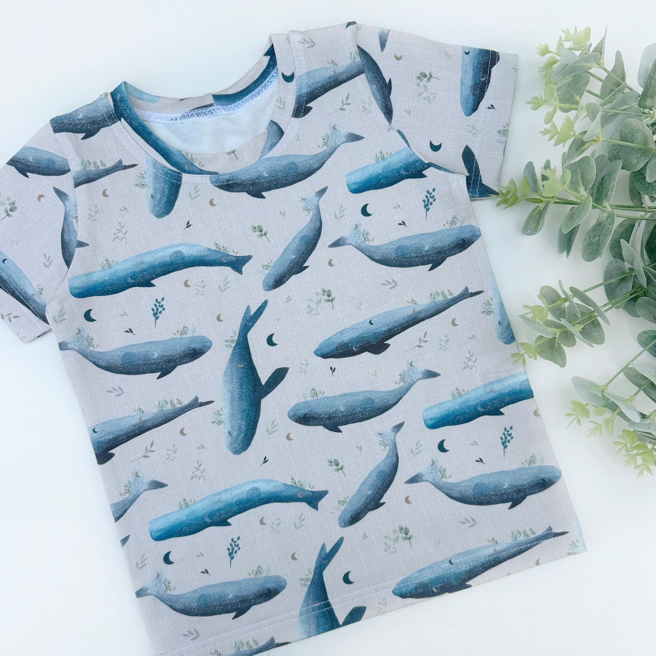 Starlit Whales Short Sleeved Crew T-Shirt 3-4 Years