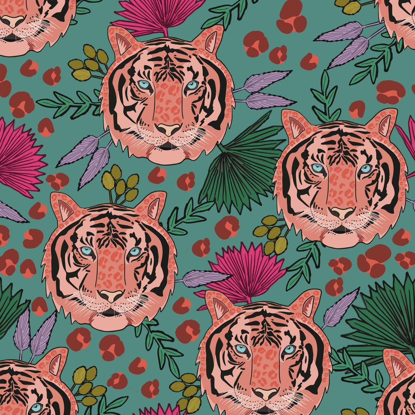 Tropical Tiger Circle Skirt