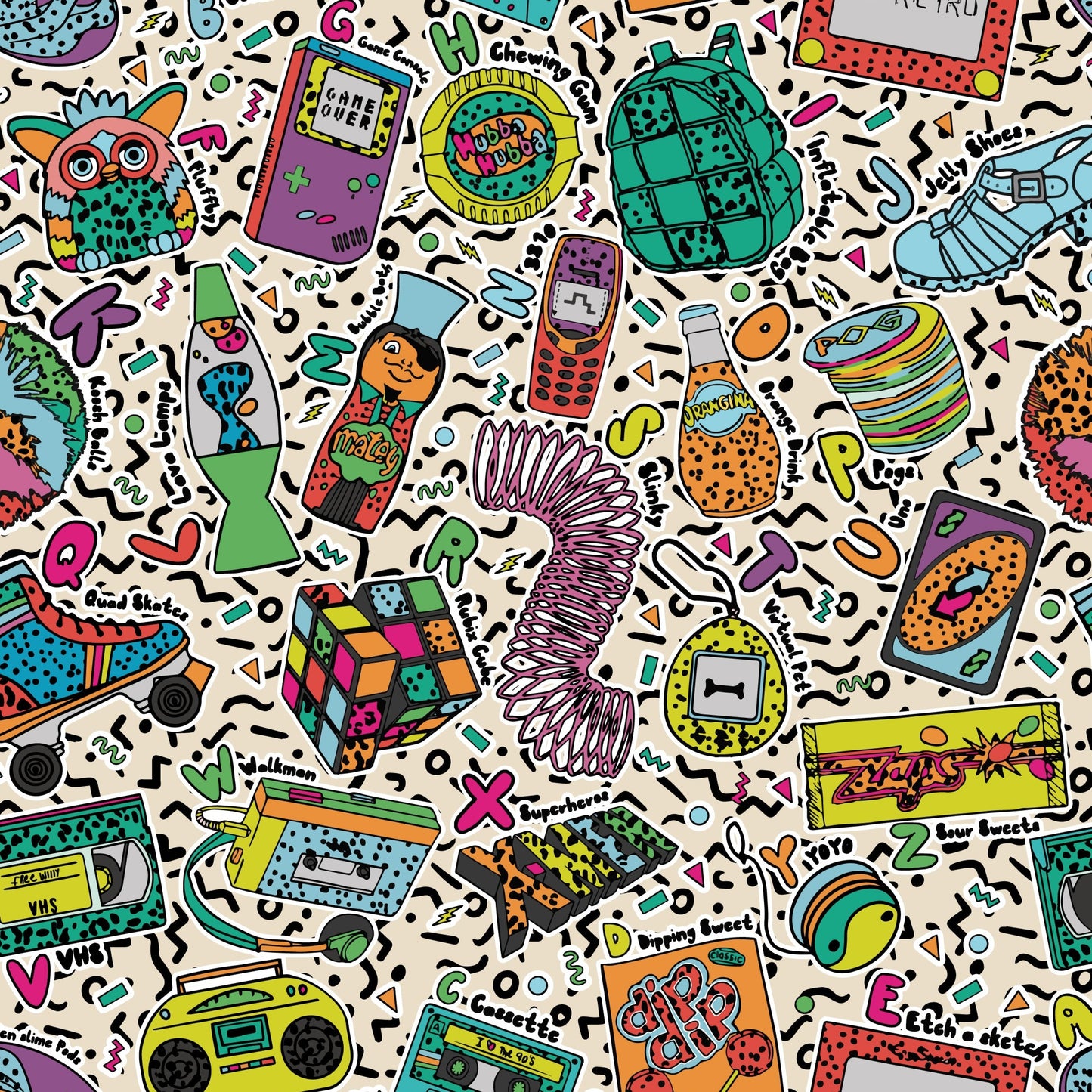 Retro Alphabet Shorts