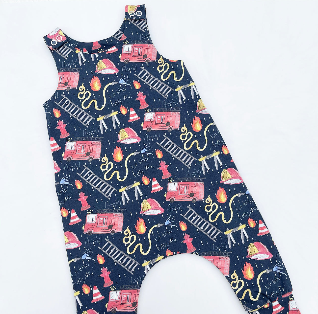 Fire Rescue Harem Romper 9-12 Months