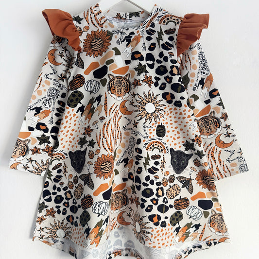 Autumn Wild Mix T-Shirt Dress 3-4 Years