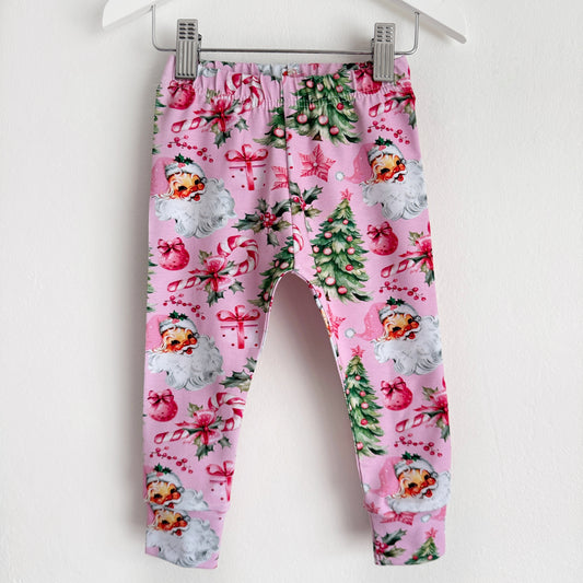 Pink Christmas Leggings 9-12 Months