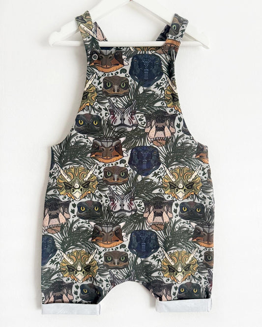 Dino Heads Shortie Dungarees 2-3 Years