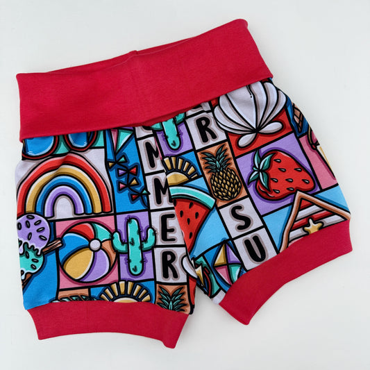 Summer Patchwork Cuffed Shorts 2-3 Years