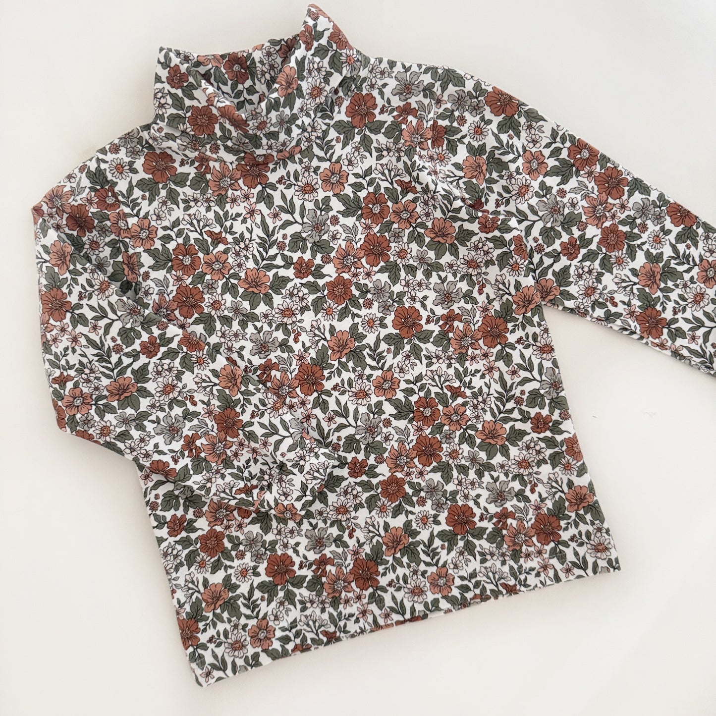 Autumn Flowers Polo Neck T-Shirt 2-3 Years