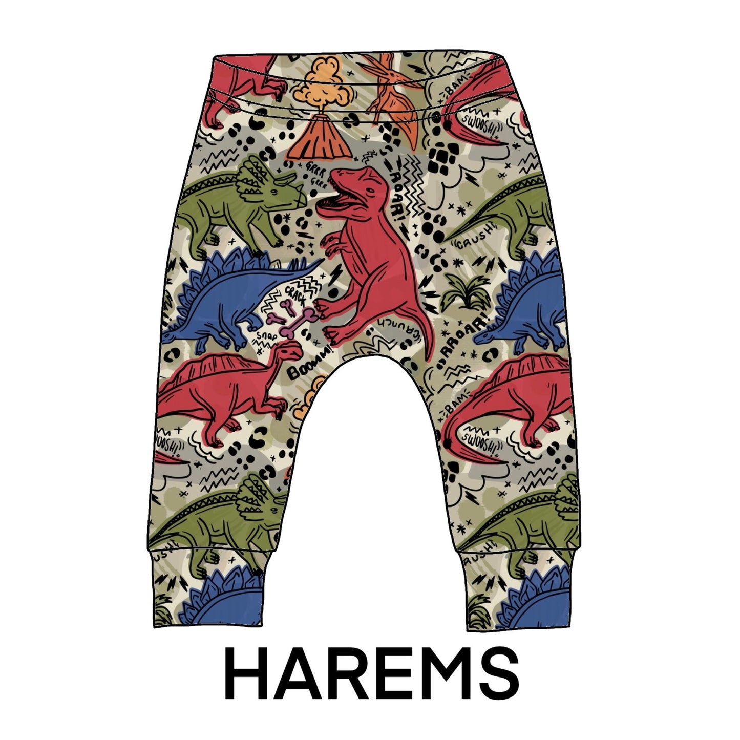 Showing how this fabric will look made up in to Harems.