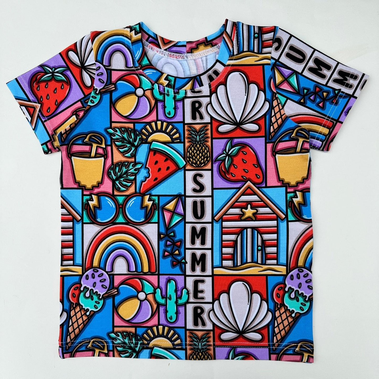 Summer Patchwork Short Sleeved T-Shirt 2-3 Years