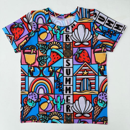 Summer Patchwork Short Sleeved T-Shirt 2-3 Years