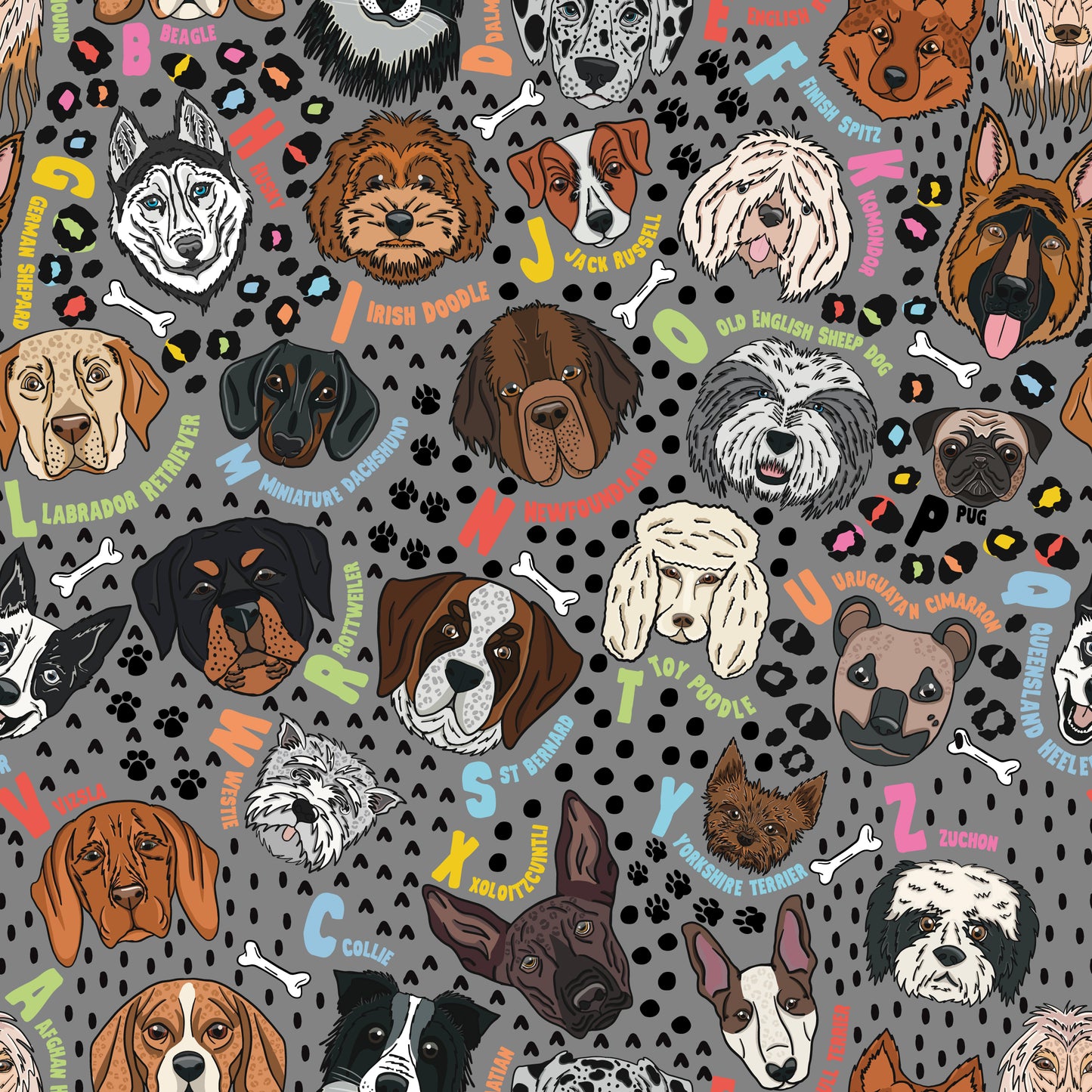 Dog Alphabet Bib