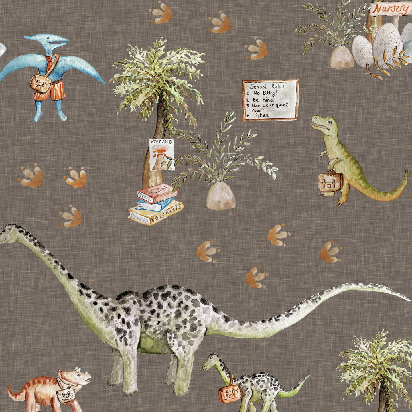 Dino School Circle Skirt