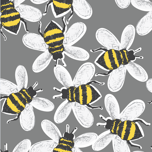 Grey Buzzy Bees T-Shirt Dress