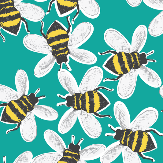 Turquoise Buzzy Bees Leggings