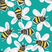 Load image into Gallery viewer, Turquoise Buzzy Bees Rompers