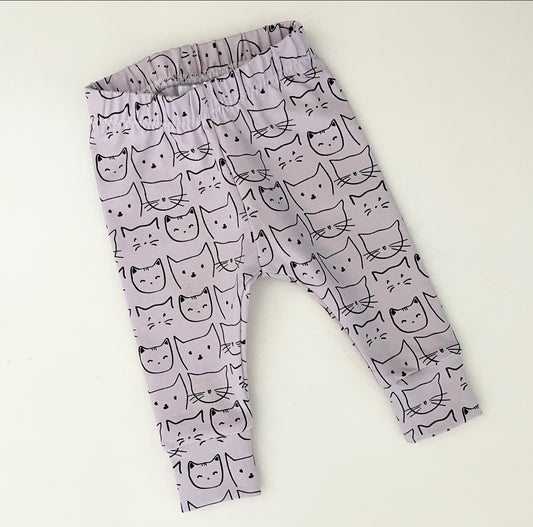 Lilac Cats Leggings 0-3 Months