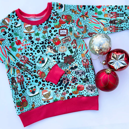 Christmas Wild Mix Lightweight Sweatshirt 2-3 Years