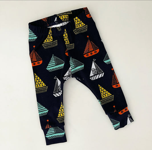 Navy Boats Leggings 3-6 Months