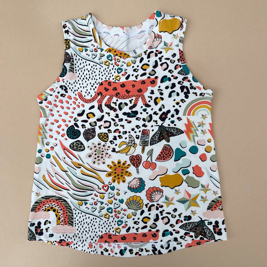 White Wildmix Vest 2-3 Years