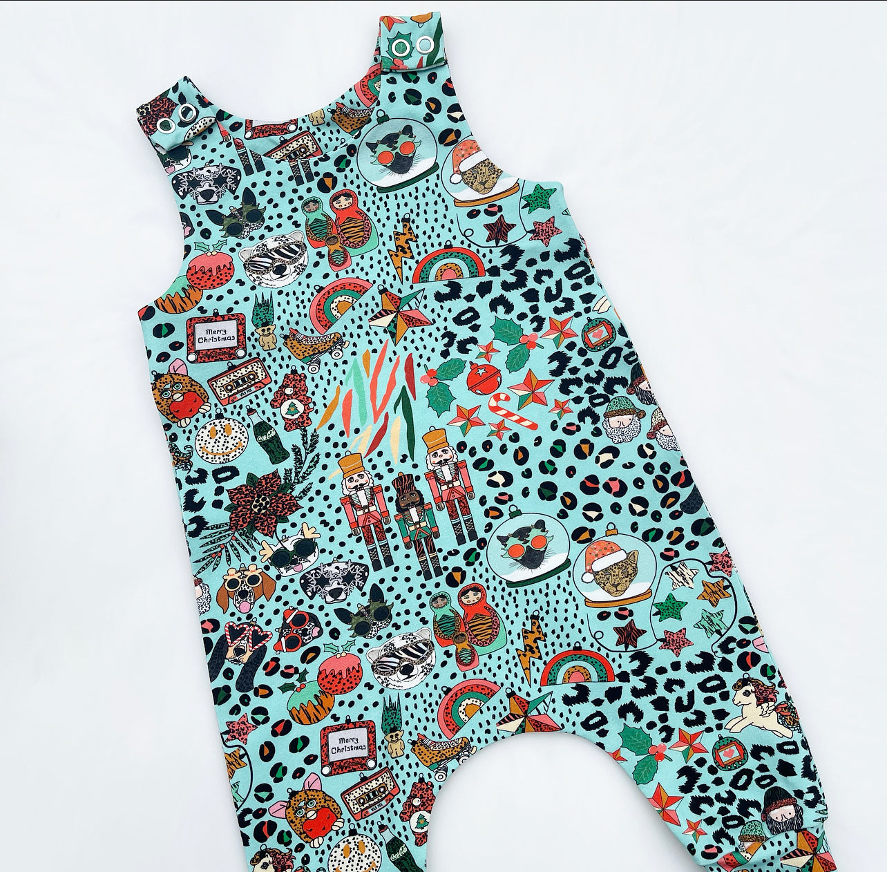 Christmas Wild Mix Harem Romper 6-9 Months