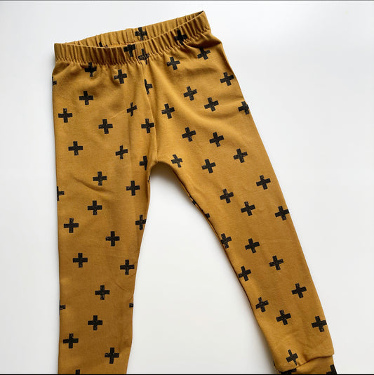 Mustard Cross Leggings 2-3 Years