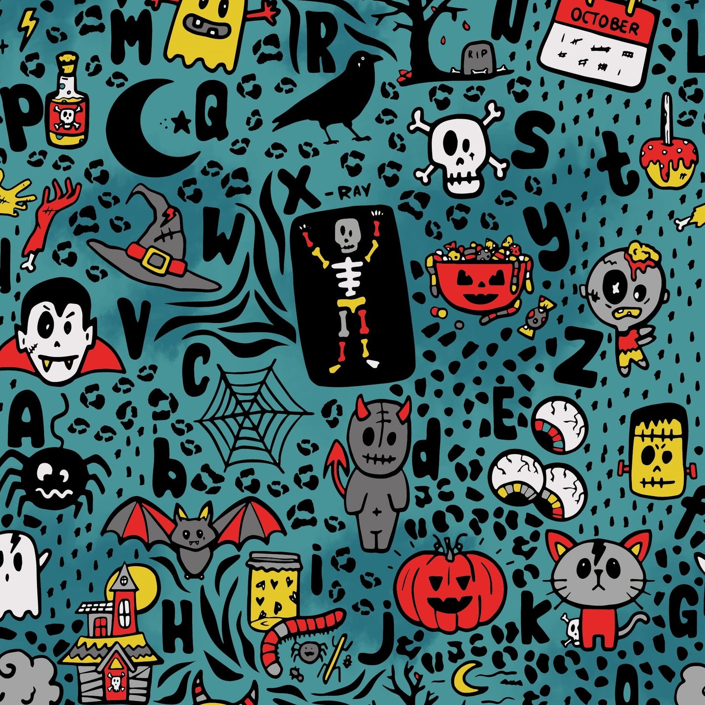 Halloween Alphabet Ladies T-Shirt